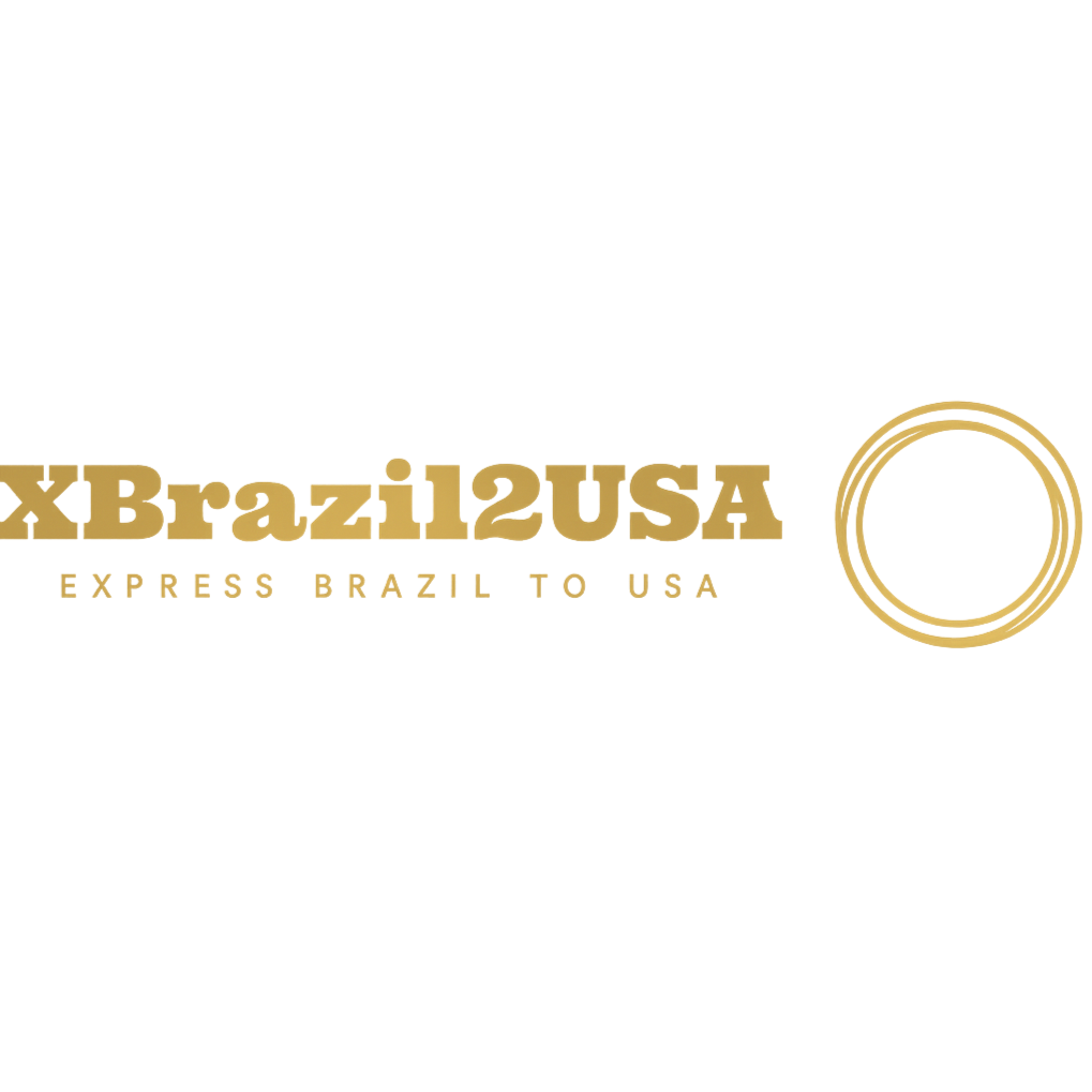 Logo da XBrazil2USA – Consultoria Imigratória para Brasileiros Logotipo da XBrazil2USA com o slogan Express Brazil to USA